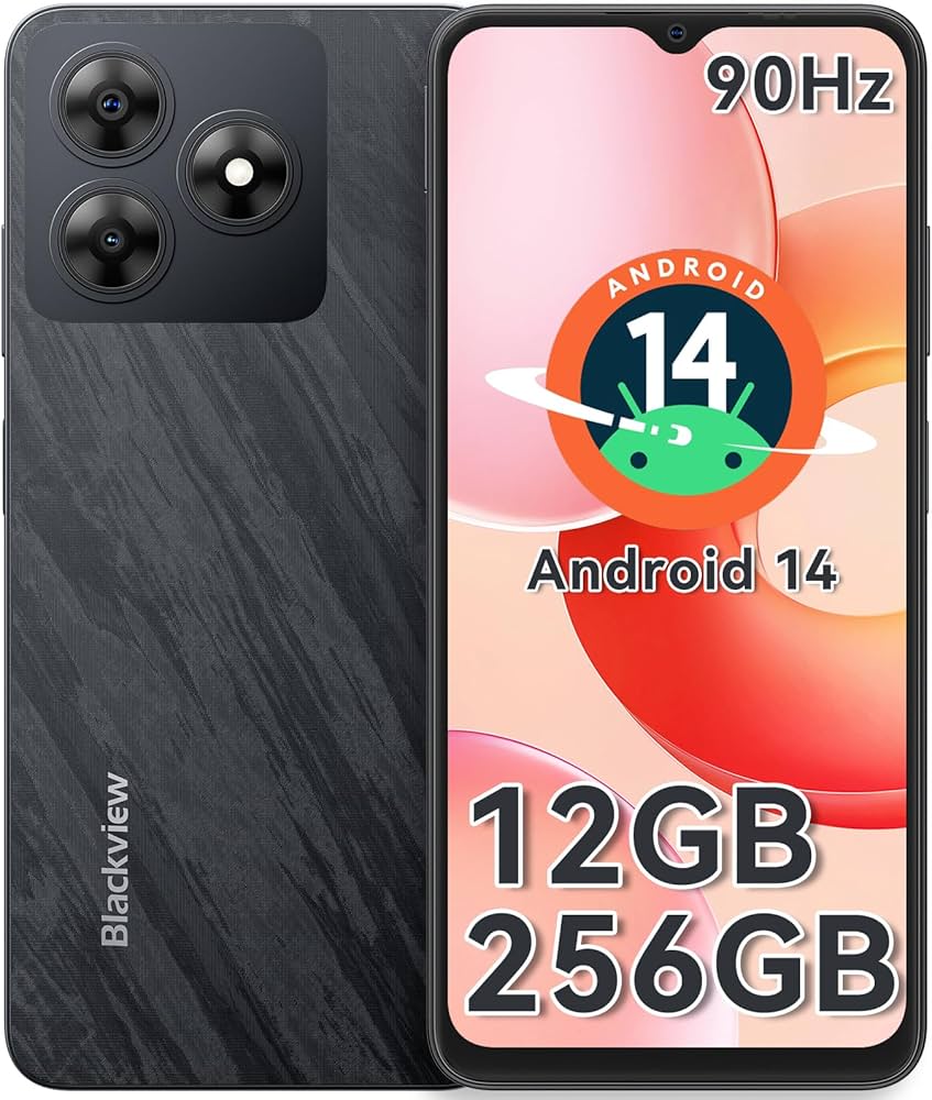 Blackview WAVE 8 Mobile Phones, Android 14 Phone, 12GB+256GB